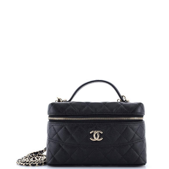 Chanel Trendy Handle Slim Vanity Case with Chain Quilted Caviar - Picture 1 of 5